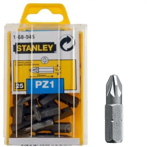 Біта Stanley з шестигранним хвостовиком 1/4" Pz1 L=25 мм 25 шт. (1-68-945) - фото 2