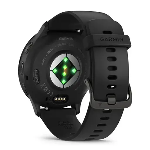 Смарт-годинник Garmin Venu 3 з сланцевим сталевим безелем та силіконовим чорним ремінцем - фото 2