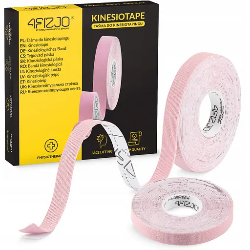 Стрічка кінезіологічна (кінезіо тейп) 4FIZJO 1 см x 5 м Light Pink (P-5905973400794) - фото 1