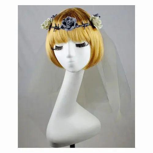 Вінок Наречена зомбі з фатою - фото 1