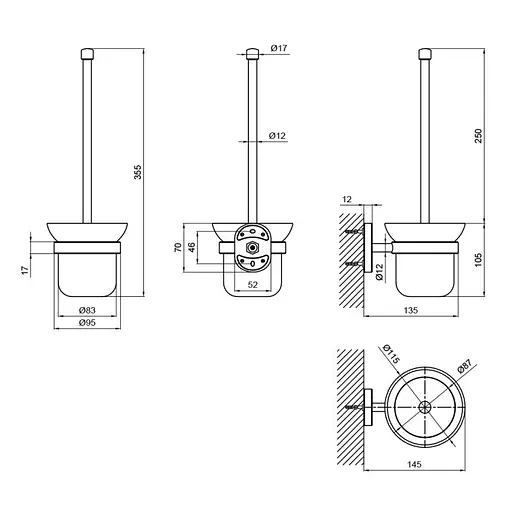 Ершик для унитаза Lidz (CRG)-114.05.01, Белый матовый - фото 2