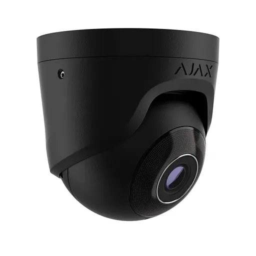 IP-Камера дротова Ajax TurretCam, 5мп, 4мм, Poe, True WDR, IP 65, ІЧ 35м, аудіо, кут огляду 75°до 85°, купольна, чорна - фото 3