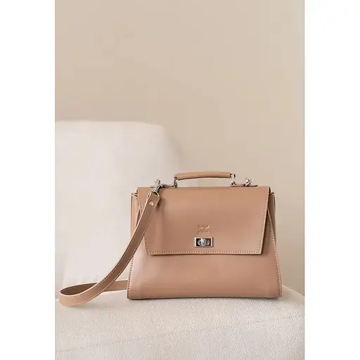 Жіноча шкіряна сумка Classic карамель краст - фото 1