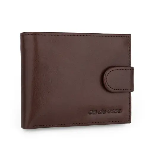 Портмоне чоловіче шкіряне De Esse LC47891-92 коричневе на кнопці - фото 1