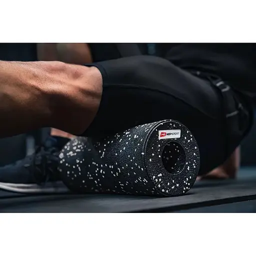 Роллер массажер (валик, ролик) Hop-Sport гладкий EPP 33см HS-P033YG черно-белый - фото 4