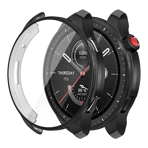 Комплект Tamister для годинника Amazfit GTR4 чорний (чохол + силіконовий ремінець 22 мм) - фото 5