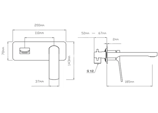 Змішувач для раковини Qtap прихованого монтажу Slavonice, Chrome (k35) QTSLA273CRM45919 - фото 6
