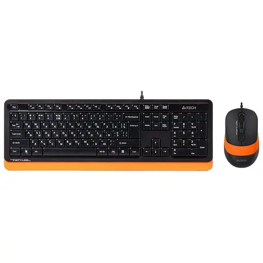 Комплект (клавиатура + мышь) A4Tech F1010 Black/Orange USB