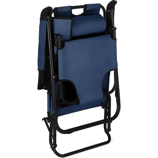 Шезлонг лежак Outtec раскладной синий - фото 3