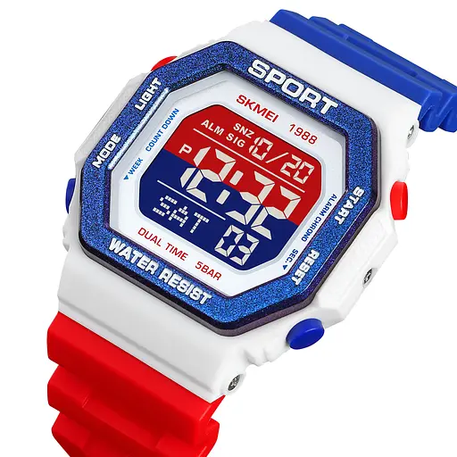 Наручний годинник чоловічий 1988RDBU Red-Blue Skmei acs0030427 - фото 2