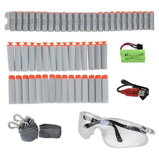 Іграшка автомат WY2101B стріляє поролоновими кулями, на акумуляторі, в коробці (6974060410021) - фото 6