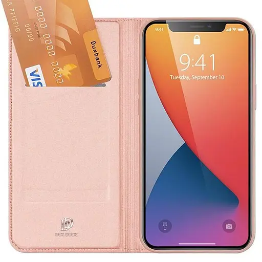 Чехол-книжка Dux Ducis с карманом для визиток для Apple iPhone 13 Pro 6.1 Rose Gold - фото 3
