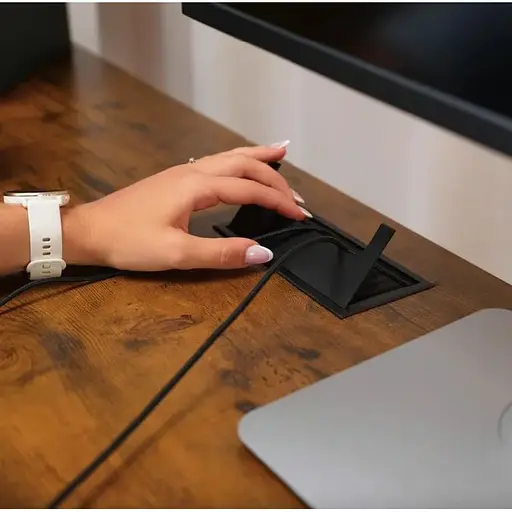 Компьютерный угловой стол Di Volio Trani с регулируемой высотой коричневый - фото 6