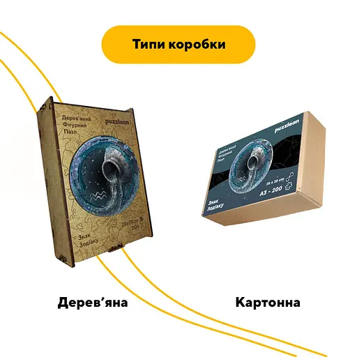 Пазл деревяний Знак Зодіаку Водолій, А2, Деревяна коробка 300+ елементів - фото 4