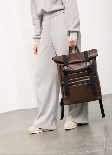 Рюкзак ролл Sambag унисекс RollTop LTT шоколадный 41 x 30 x 16 см (24238020) - фото 5