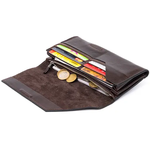 Мужской кожаный кошелек Grande Pelle 20х10х2.5 см acs0015921 - фото 5