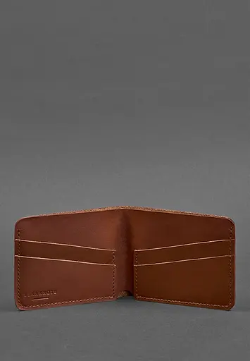 Мужской кожаный портмоне 4.1 (4 кармана) светло-коричневый - фото 5