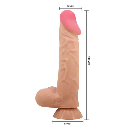Вібратор Baile Sliding Skin Sadik 9.4'' 24 см тілесний - фото 11