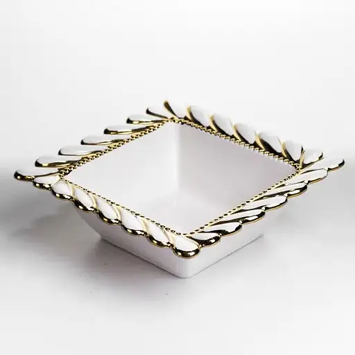 Тарелка глубокая фарфоровая Yiwu Tiffany квадратная 26х26х8 см сервировочная для подачи первых блюд салатов ML2009 - фото 3