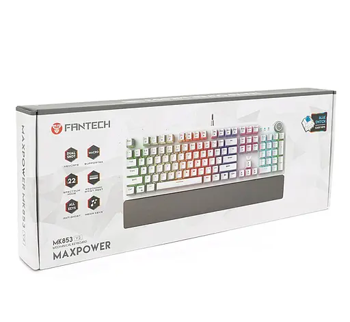 Клавіатура ігрова механічна Fantech MK-853V2 White Blue Switch MARCOS MECHANICAL Eng/Укр/Рус - фото 4