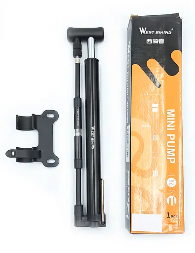 Насос велосипедный West Biking YP0711106 с манометром и подножкой черный (G0000925) - фото 3