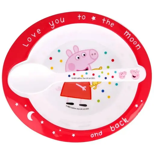 Детский набор тарелка и ложка Stor Peppa Pig (13478)