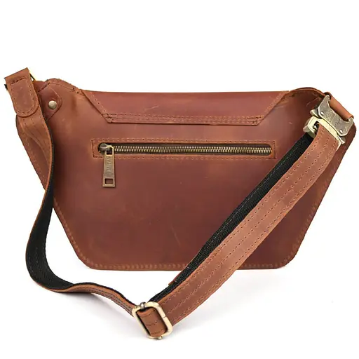 Шкіряна бананка Tarwa коньячна матова шкіра 14х29х5 см sum0028384 - фото 2