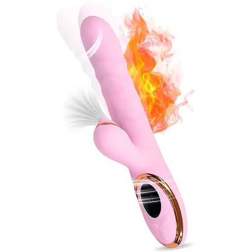 Вібратор Passion з поступальними рухами, функцією всмоктування і підігрівом рожевий (4821002029754)