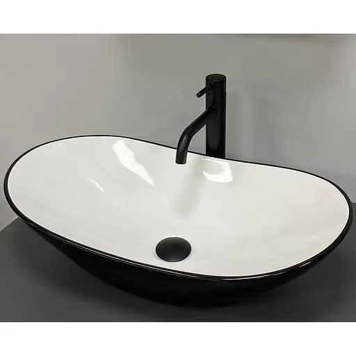 Умивальник VBI Turin black white накладний VBI-011513, Чорний матовий - фото 1