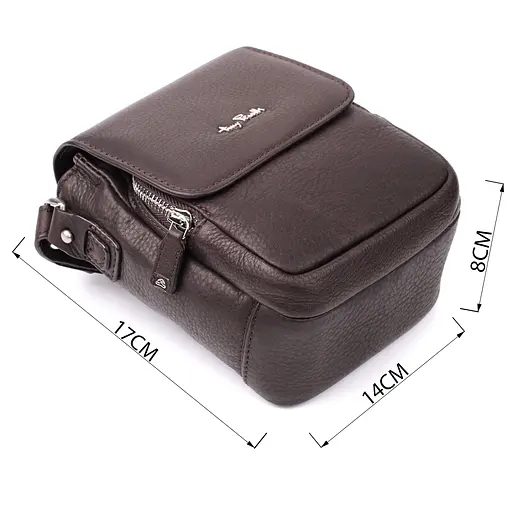 Компактна чоловіча сумка з м'якої натуральної шкіри TONY PEROTTI 14х17х8 см sum0027410 - фото 3