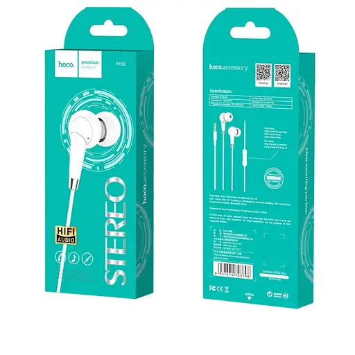Навушники Hoco M58 Amazing universal earphones with mic білі - фото 2