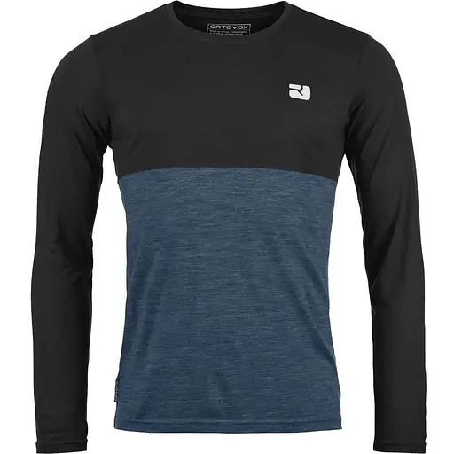 Кофта Ortovox 150 Cool Logo LS M S Чорна/Синя (1054-025.001.1208)