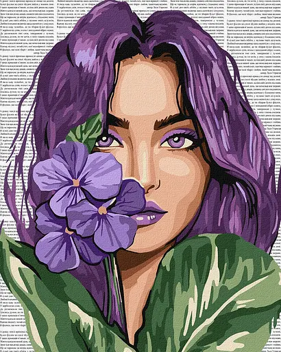Набор для рисования по номерам "Барвиста поезія: Фіалки" Ideyka 40х50 см КНО8611