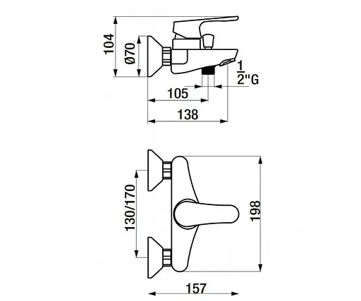 Змішувач для ванни GRB E-Plus 35225350 Хром - фото 2