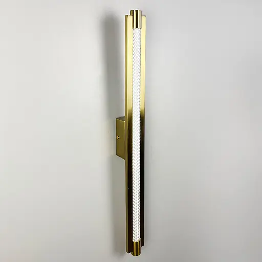 Удлиненное минималистичное бра в латунном корпусе 62 см Line F Арт. WB24/600 AB - фото 7