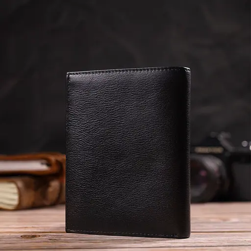 Мужской кошелек вертикальный из натуральной кожи Canpellini 10х13х1 см acs0029617 - фото 7