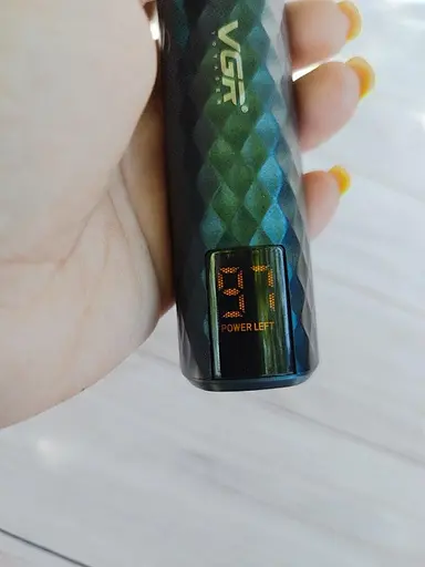 Бездротовий акумуляторний триммер роторна машинка для стрижки VGR V-077 5Вт змінні насадки Чорний - фото 6