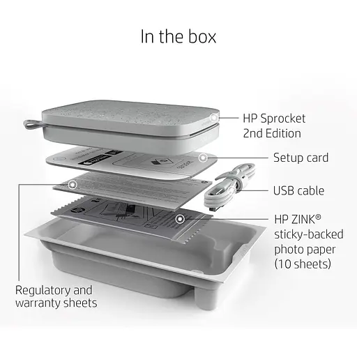 Портативний фотопринтер HP Sprocket 2x3 White (HPISPW) [141287] - фото 7
