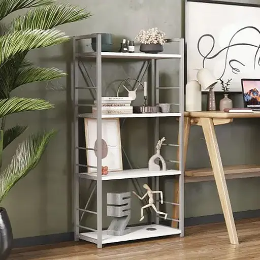 Этажерка 4/60 Ferrum-decor Серии Коннект 120x60x28 серый ДСП Белый 16мм (FRD-104248)