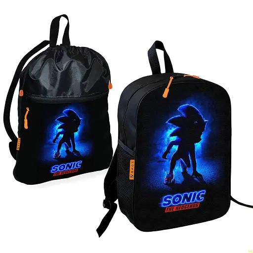 Шкільний рюкзак дитячий Супер Сонік + Сумка для взуття спортивної форми рюкзак-мішок для хлопчика (01837)