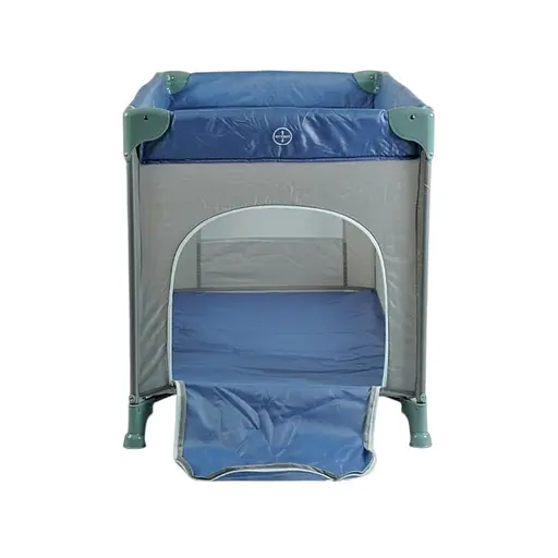 Манеж Toti T-04011 с системой быстрой сборки, москитной сеткой и колесами для легкого перемещения синий - фото 2