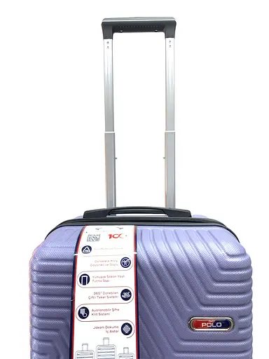 Валіза Маленька (S) Полікарбонат На 4-х подвійних колесах 50л POLO ПК013-S Лавандовий - фото 2