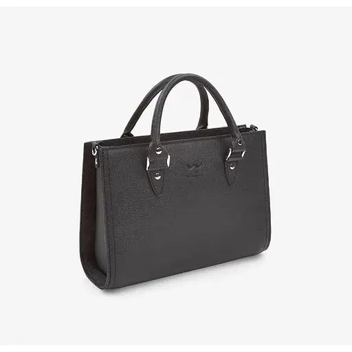 Женская кожаная сумка Fancy черная Saffiano - фото 1