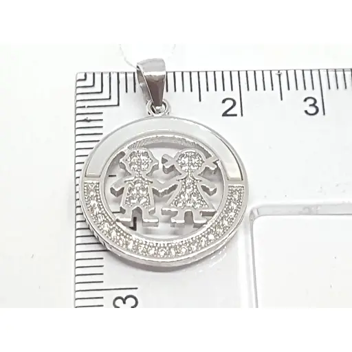 Срібна підвіска Подіум Двійня з фіанітами. GP2848 - фото 4