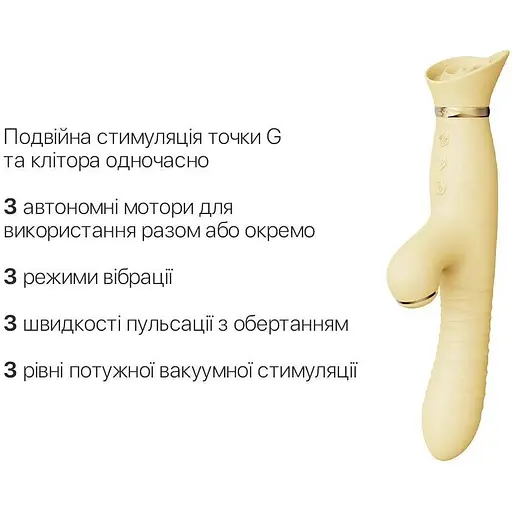 Пульсатор-вибратор с вакуумной стимуляцией клитора Zalo Rose Thruster Lemon Yellow - фото 4