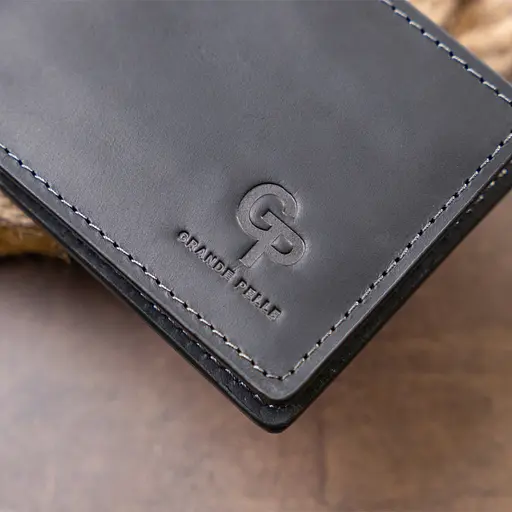 Мужской кожаный кошелек Grande Pelle 12х8х1 см acs0014769 - фото 9