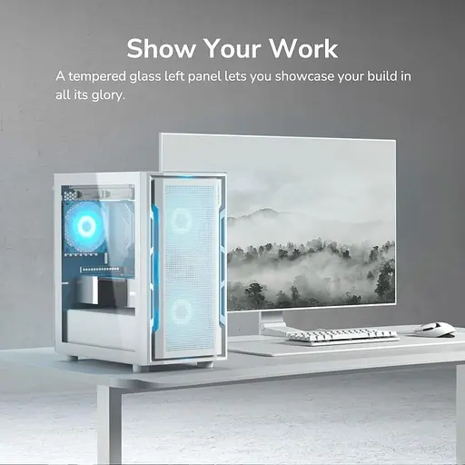 Корпус Cougar Uniface Mini RGB White (UNIFACE MINI RGB White) Без БП - фото 13