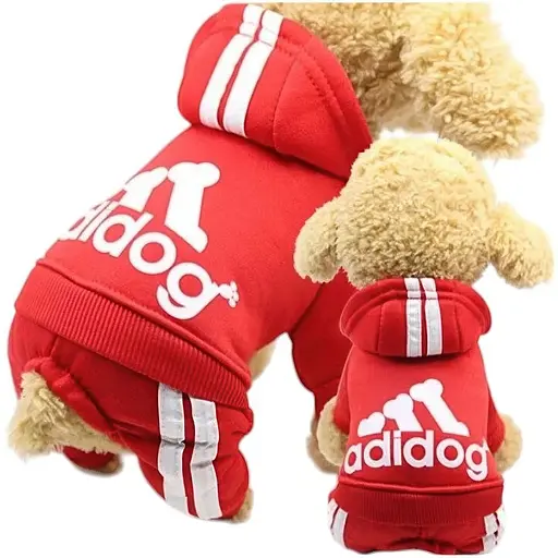 Костюм для тварин Ginger ХL Adidog спорт червоний Д-40 см ОГ-50 см 4.5-5.5 кг - фото 2