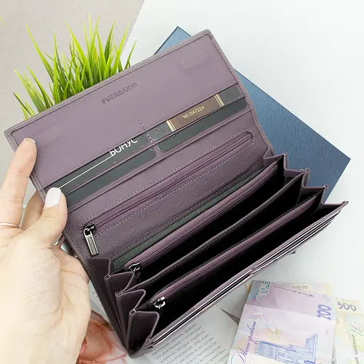 Гаманець жіночий шкіряний Fuerdanni 1180 бузковий на магнітах - фото 7