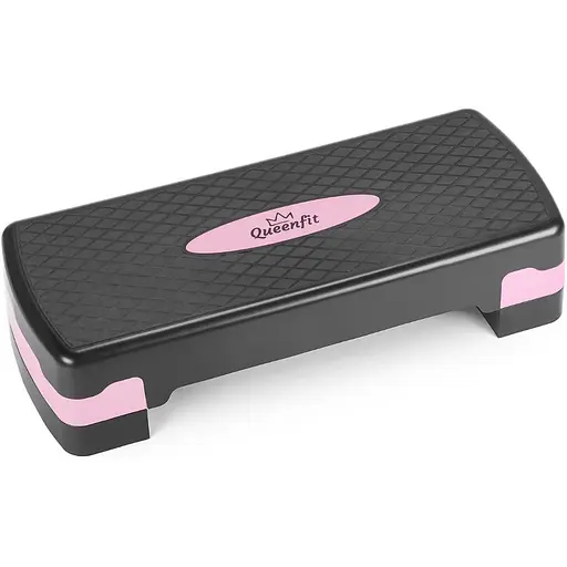Степ-платформа Queenfit 2-х рівнева чорно-рожева